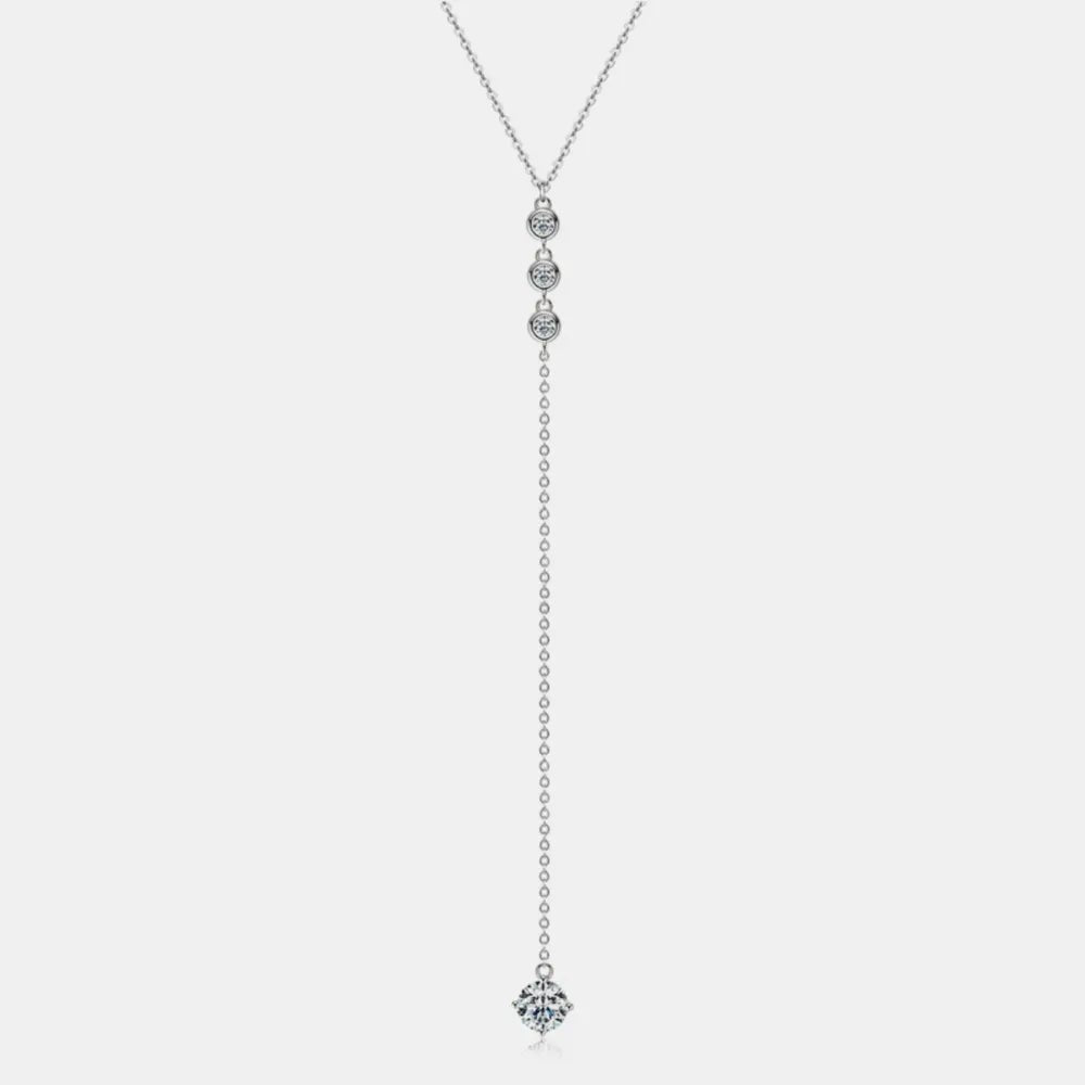 1.3 Carat Moissanite 925 Sterling Silver Drop Necklace - Body Central