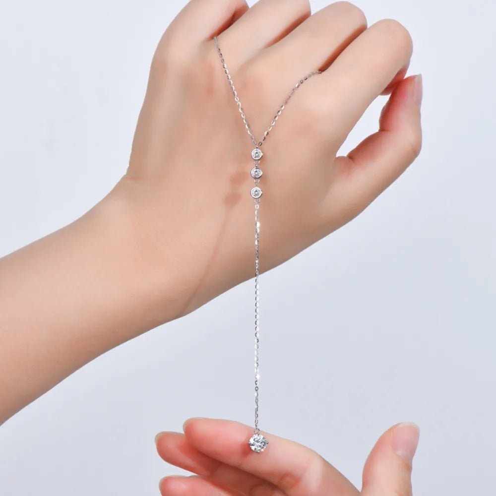 1.3 Carat Moissanite 925 Sterling Silver Drop Necklace - Body Central