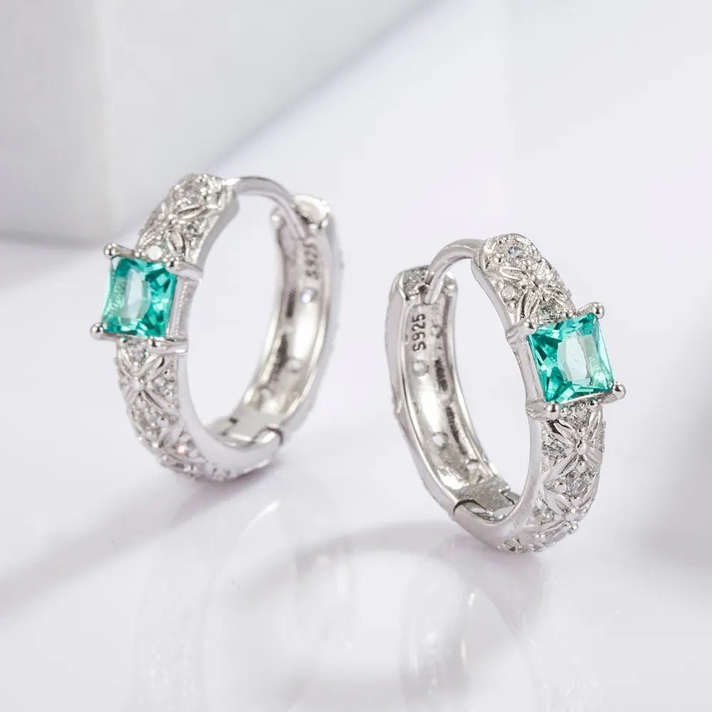 925 Sterling Silver Inlaid Zircon Earrings - Body Central
