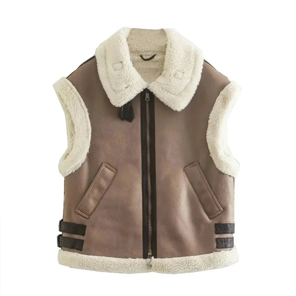 Faux Fur Fleece Lamb Wool Thickened Outwear Jacket - Body Central Store