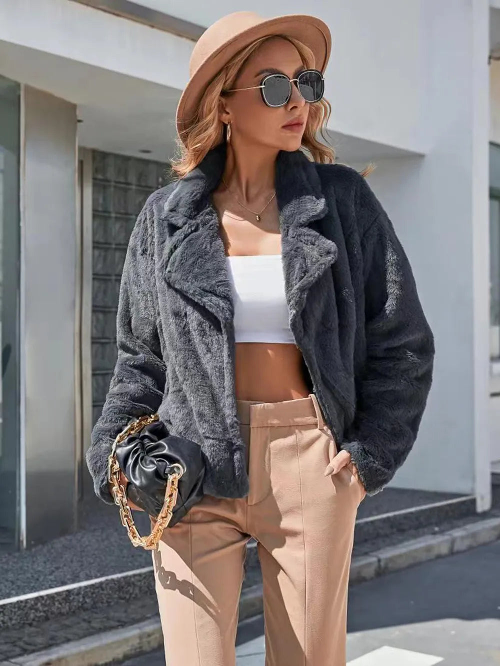 Plush Open Front Dropped Shoulder Jacket | Body Central