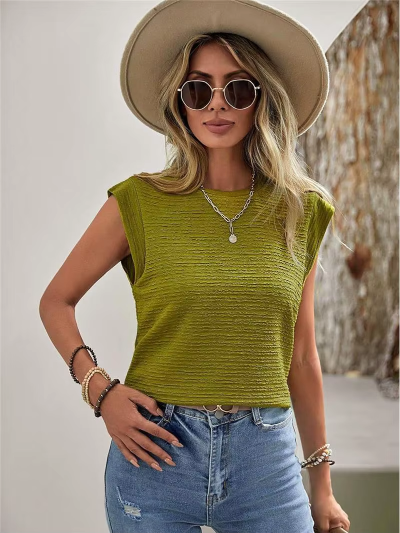 Round Neck Cap Sleeve Blouse - Body Central