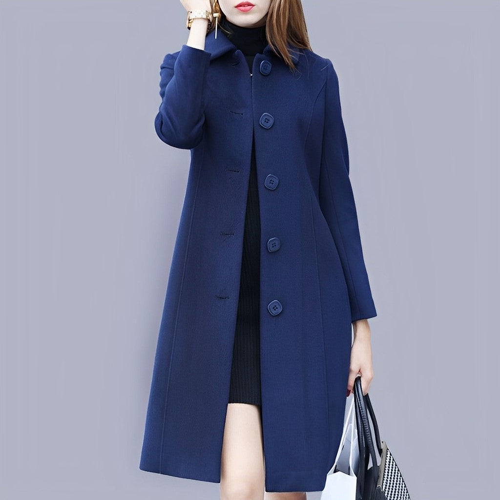 Wool Mid Length Single Breasted Slim Blended Coat | Body Central