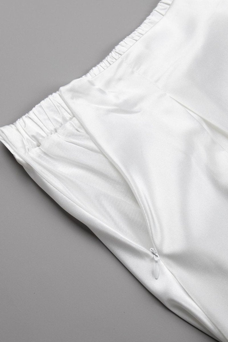 Back Elastic Waist Satin Skirt - Body Central