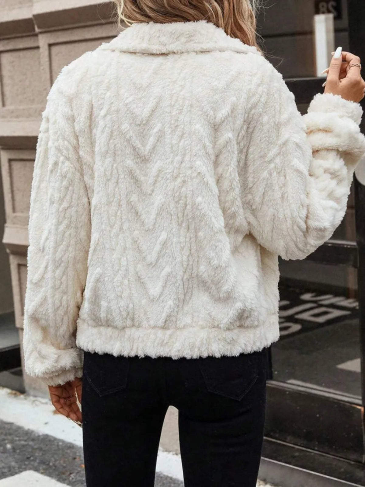 Button Up Long Sleeve Fuzzy Outerwear - Body Central