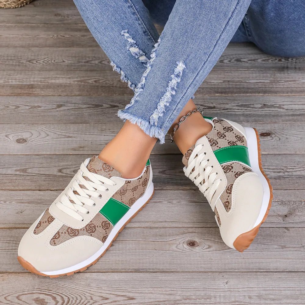 Contrast Round Toe Flat Sneakers - Body Central