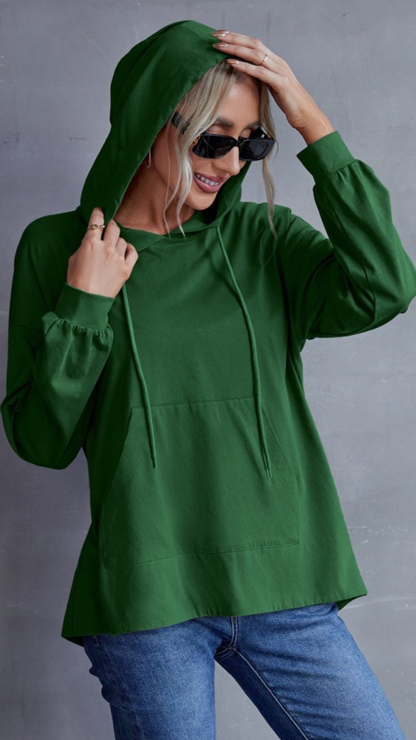 Drawstring Pocketed Dropped Shoulder Hoodie - Body Central
