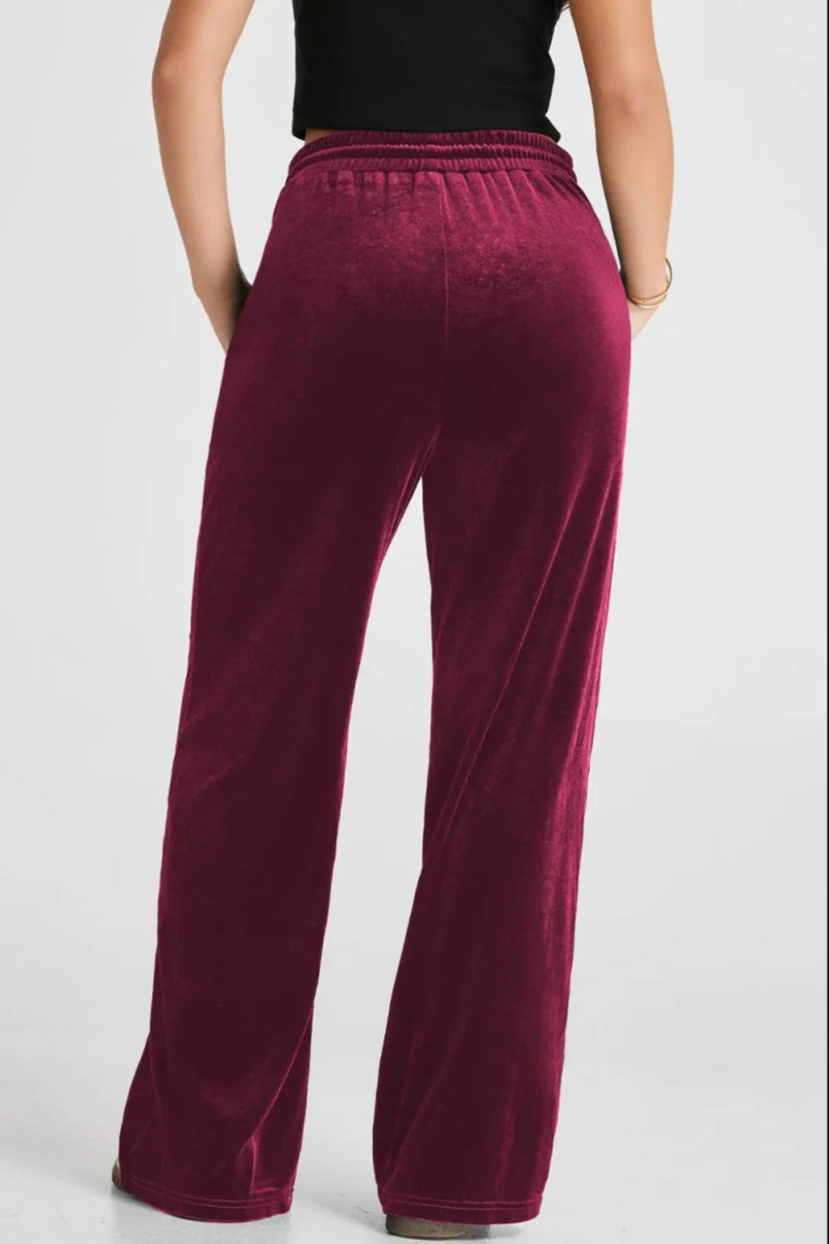 Drawstring Waist Wide Leg Active Pants - Body Central