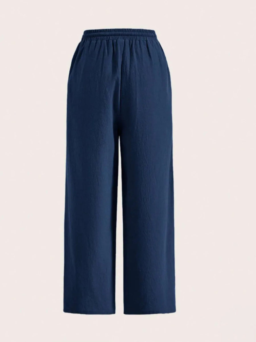 Drawstring Wide Leg Pocketed Pants - Body Central