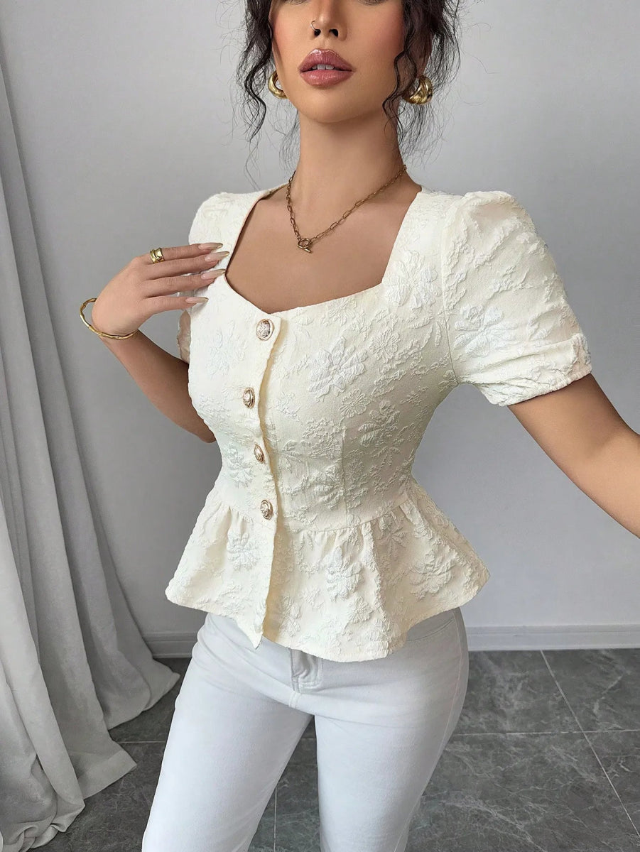 Peplum Button - Front Blouse - Body Central