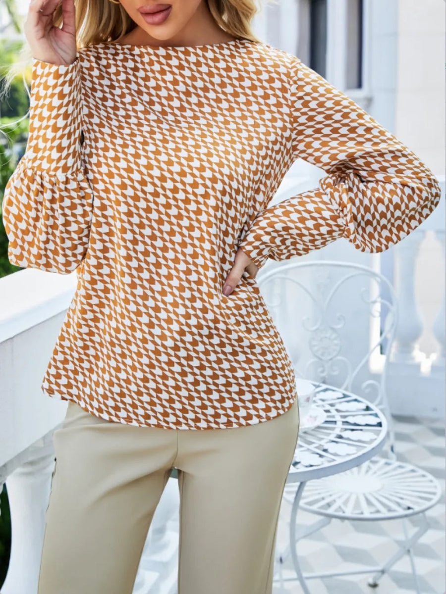 Chic Printed Long Sleeve Women's Blouse - Body Central