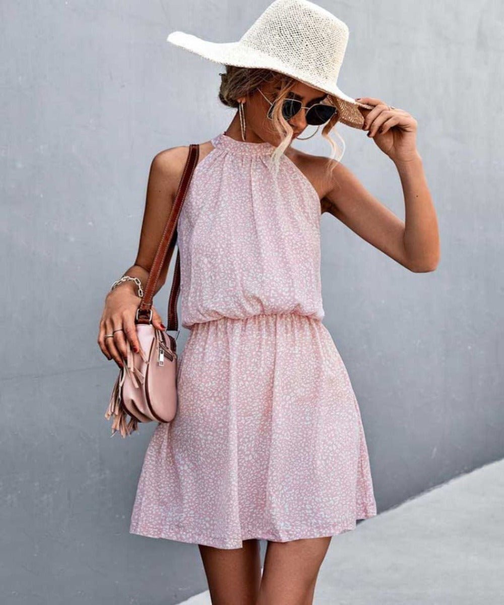 Short Mini Halter Boho Floral Dress - Body Central