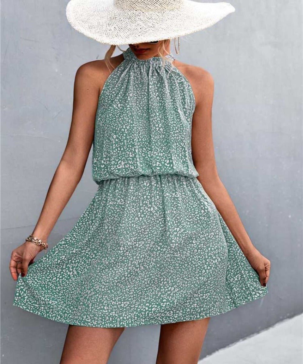 Short Mini Halter Boho Floral Dress - Body Central