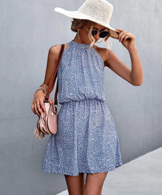 Short Mini Halter Boho Floral Dress - Body Central