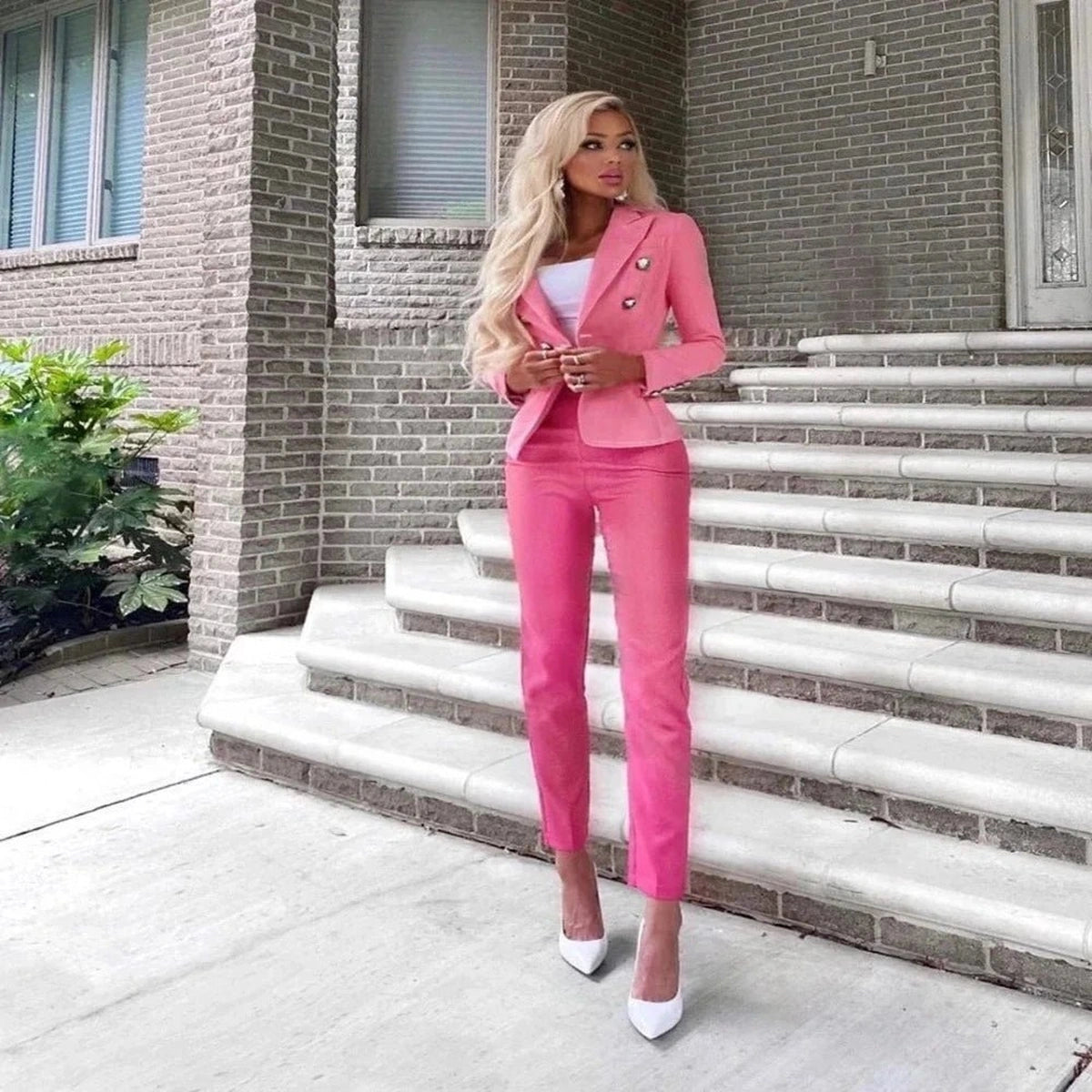 Single Button Business Suit Slim Fit Long Sleeve Blazer - Body Central