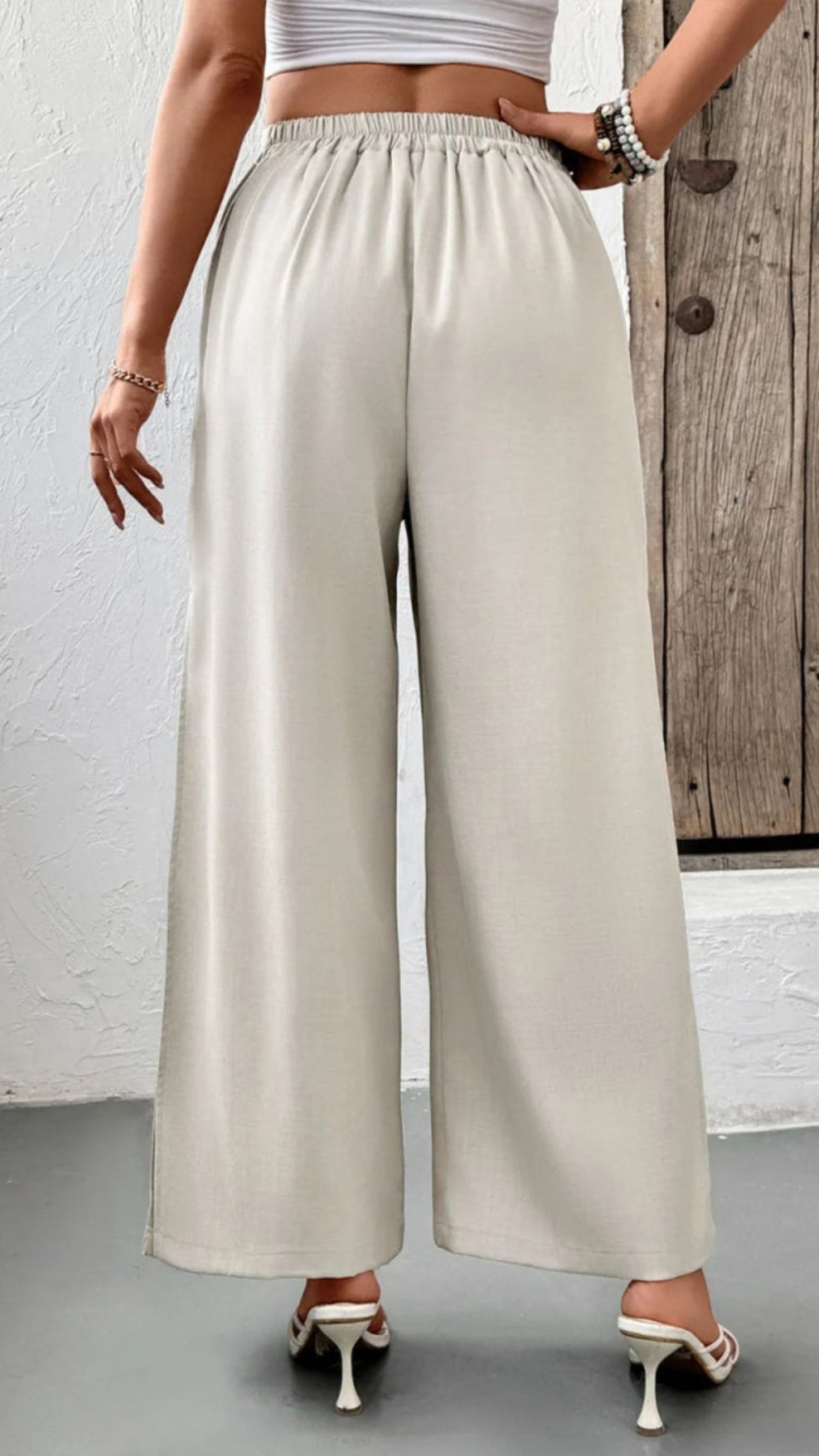 Slit Wide Leg Pleated Pants - Body Central