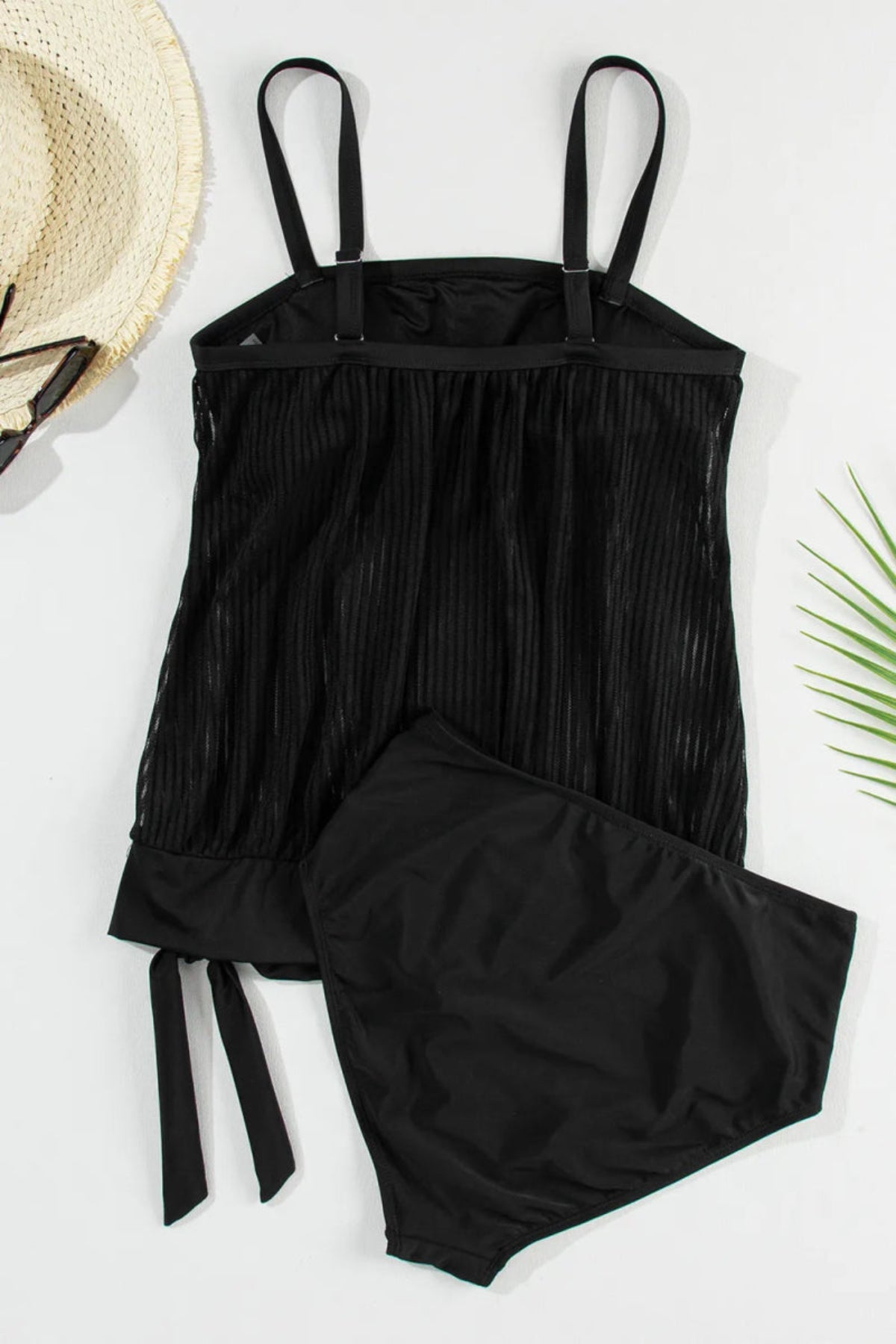 Square Neck Spaghetti Strap Tankini Set - Body Central