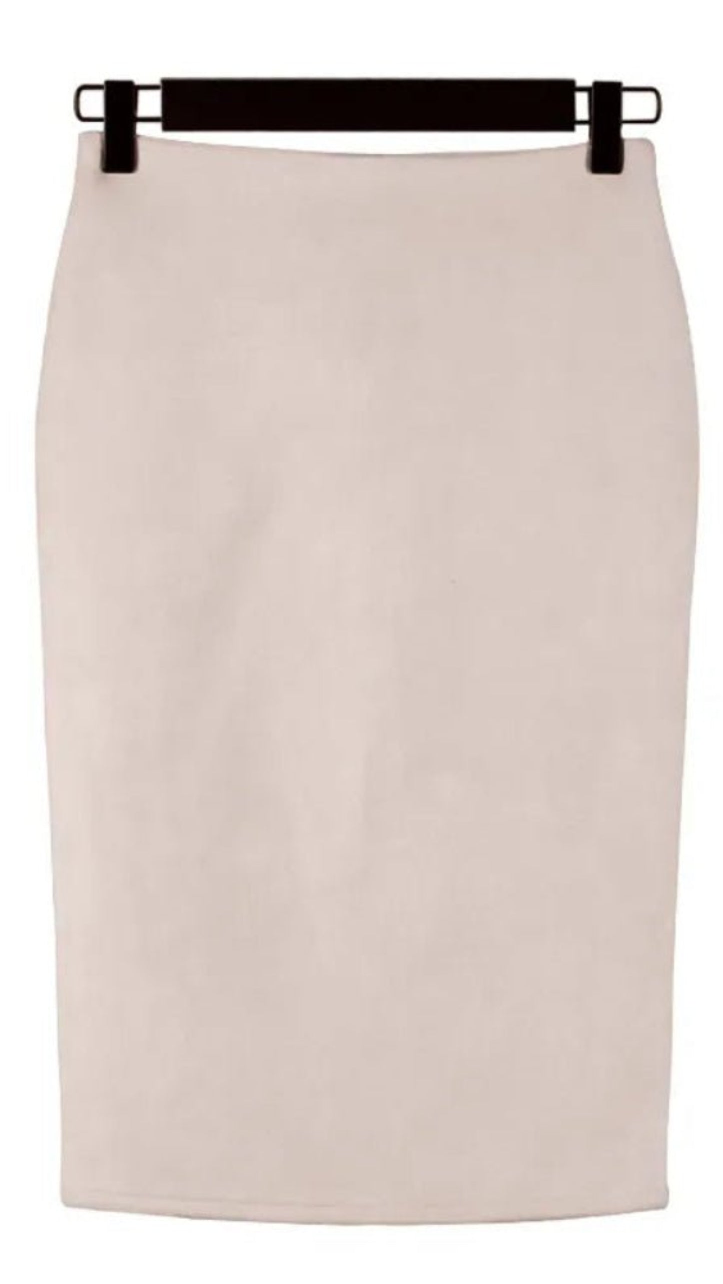 Suede Midi Pencil Elastic High Waist Skirt - Body Central
