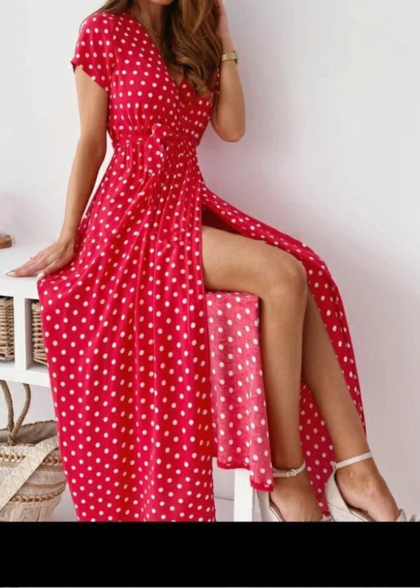 Summer Polka Dot Fashion Split Beach Long Dress - Body Central