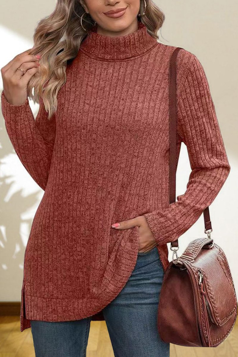 Turtleneck High Low Top - Body Central
