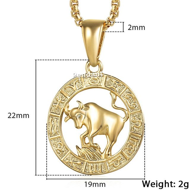12 Horoscope Zodiac Sign Gold Pendant Necklace Jewelry - Body Central