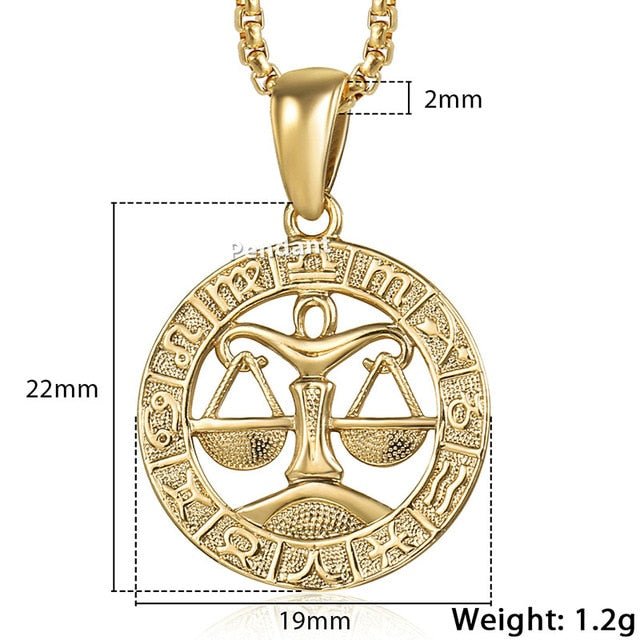 12 Horoscope Zodiac Sign Gold Pendant Necklace Jewelry - Body Central