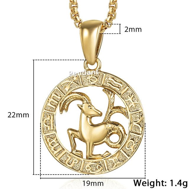 12 Horoscope Zodiac Sign Gold Pendant Necklace Jewelry - Body Central