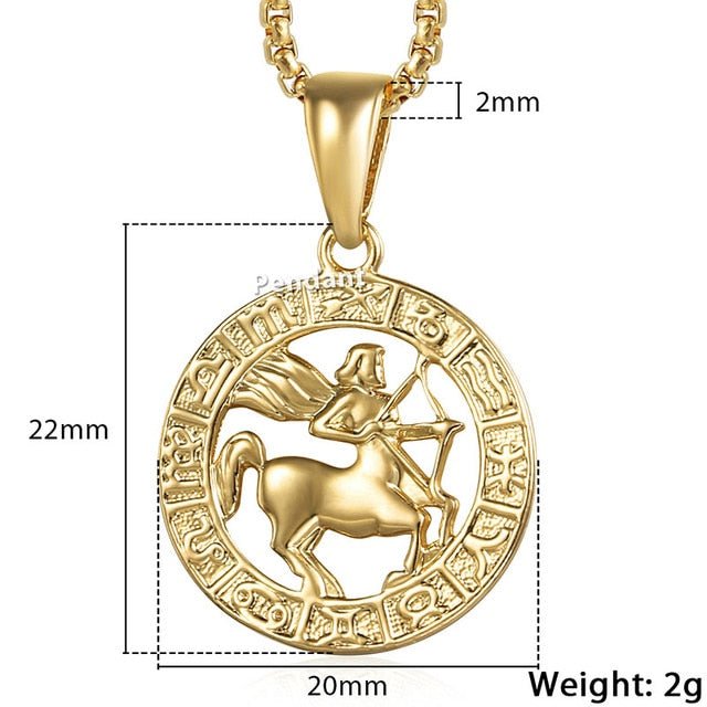 12 Horoscope Zodiac Sign Gold Pendant Necklace Jewelry - Body Central