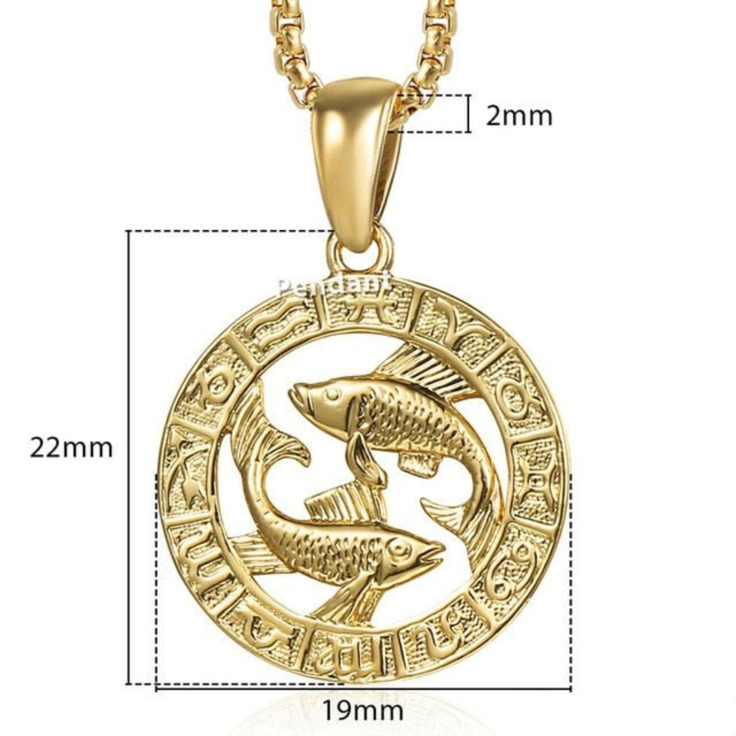 12 Horoscope Zodiac Sign Gold Pendant Necklace Jewelry - Body Central