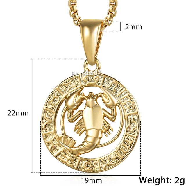 12 Horoscope Zodiac Sign Gold Pendant Necklace Jewelry - Body Central