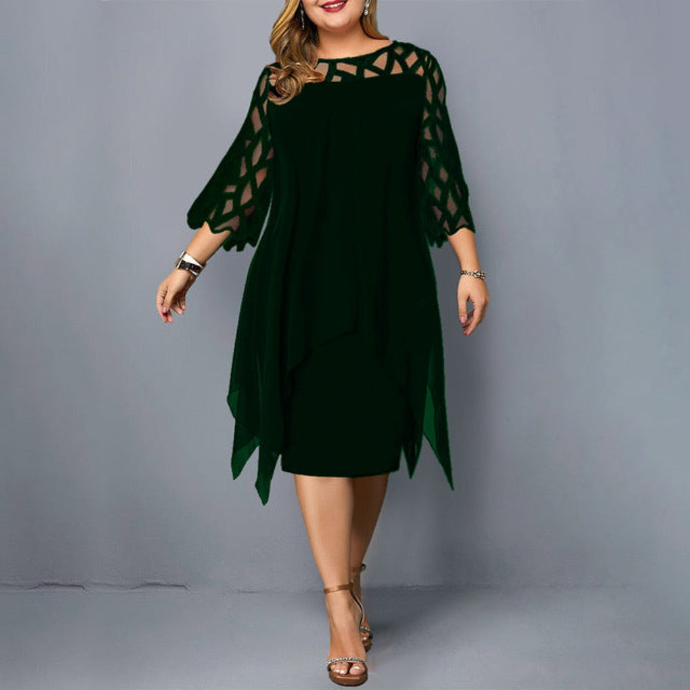 3/4 Short Sleeve Hollow Out Midi Dress | Body Central