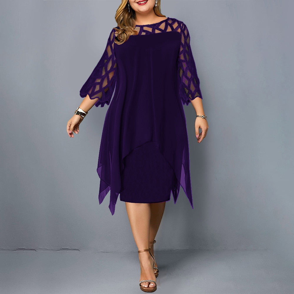 3/4 Short Sleeve Hollow Out Midi Dress | Body Central