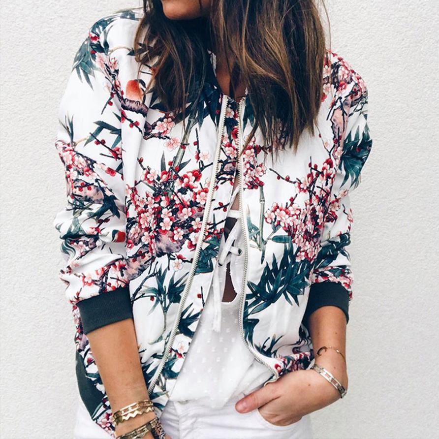 Retro Floral Zipper Up Outwear Bomber - Body Central Store