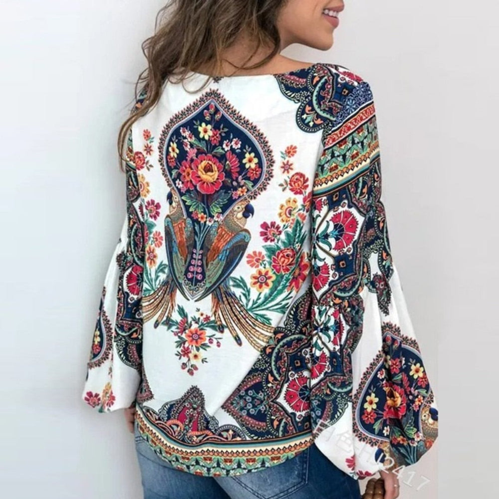 Bohemian Vintage Floral Blouse | Body Central