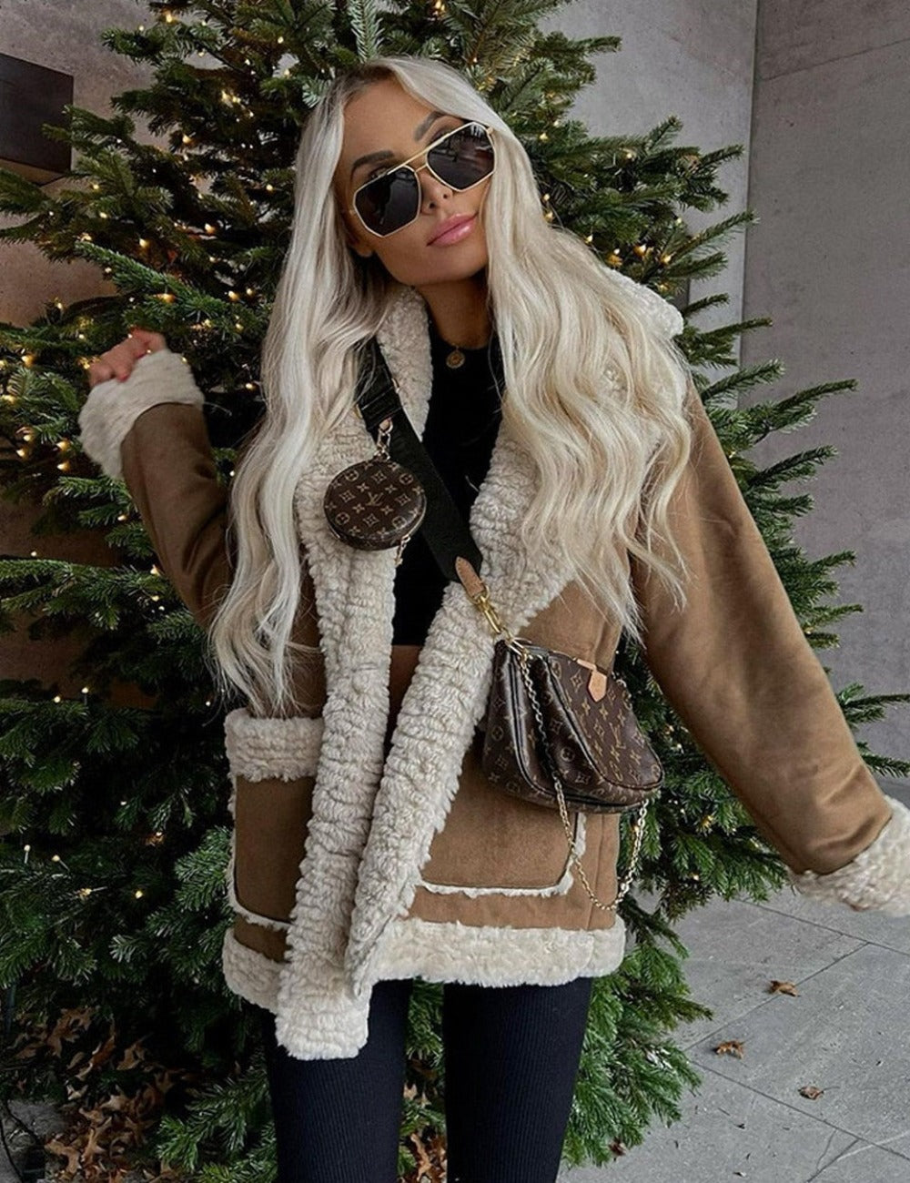 Faux Fur Fleece Lamb Wool Thickened Outwear Jacket - Body Central Store