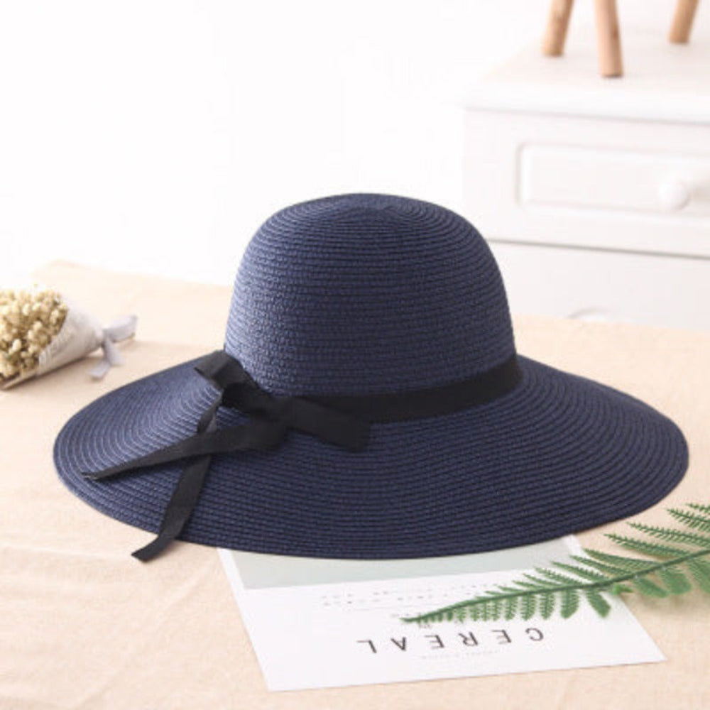 Foldable Wide Brim Floppy Straw Sun Hat | Body Central