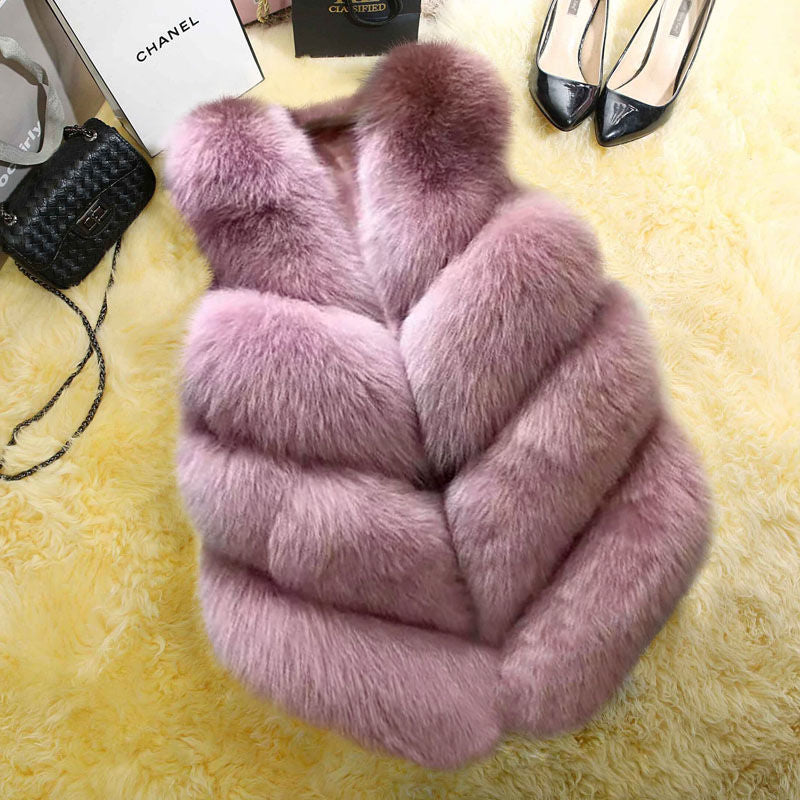 Faux Fur Vest Soft Waist Coats Sleeveless Jacket Outerwear - Body Central Store
