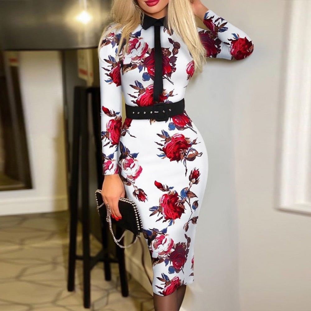 Bodycon Autumn Long Sleeve Slim High Waist Elegant A Line Pencil Dress - Body Central Store