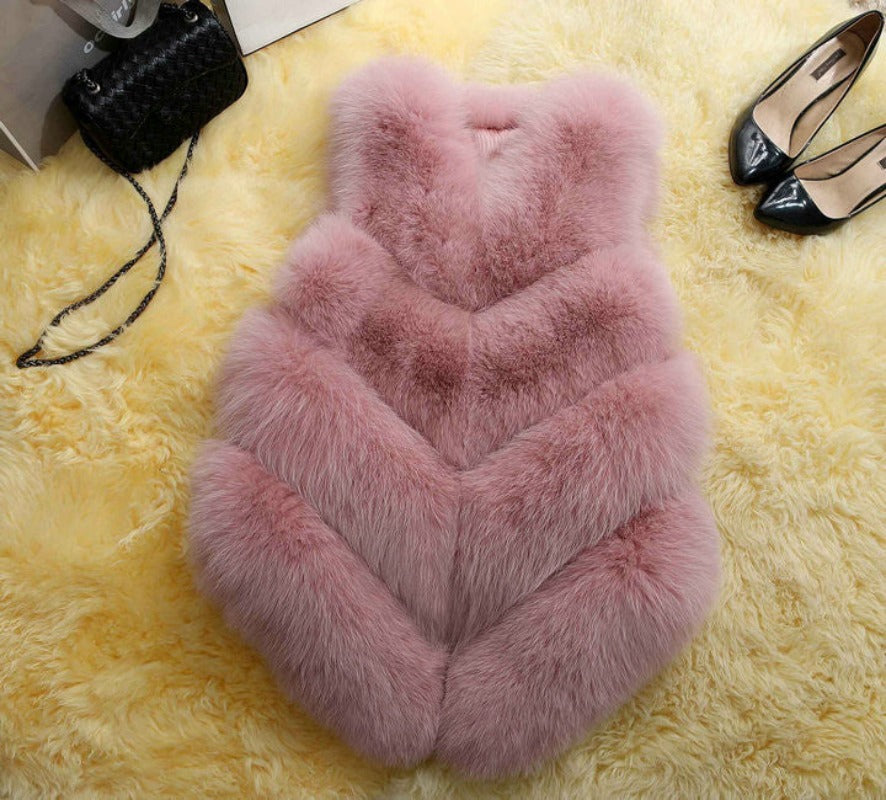 Faux Fur Vest Soft Waist Coats Sleeveless Jacket Outerwear - Body Central Store