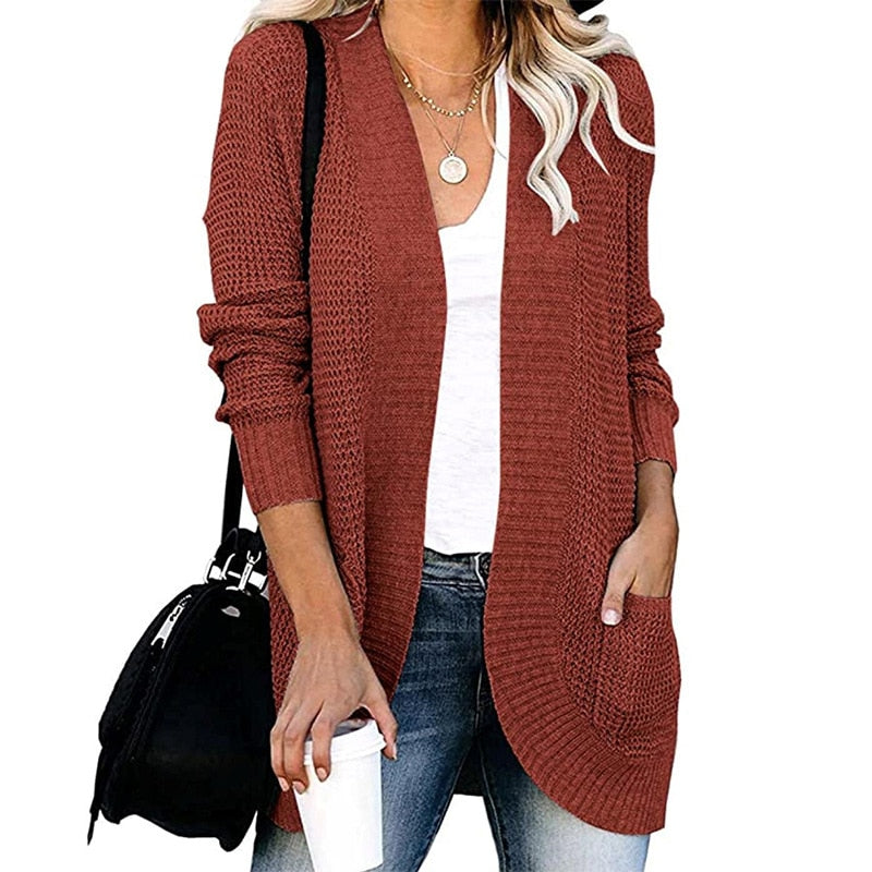 Knitted Double Pocket Cardigan | Body Central