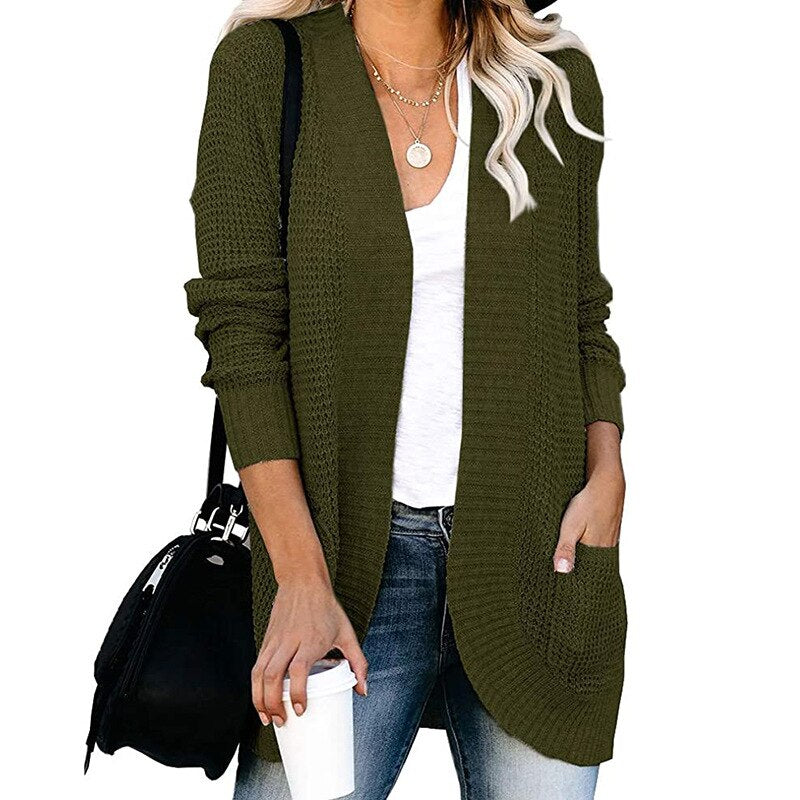 Knitted Double Pocket Cardigan | Body Central