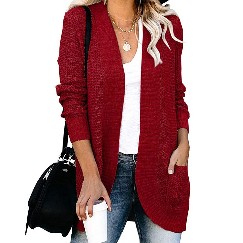 Knitted Double Pocket Cardigan | Body Central