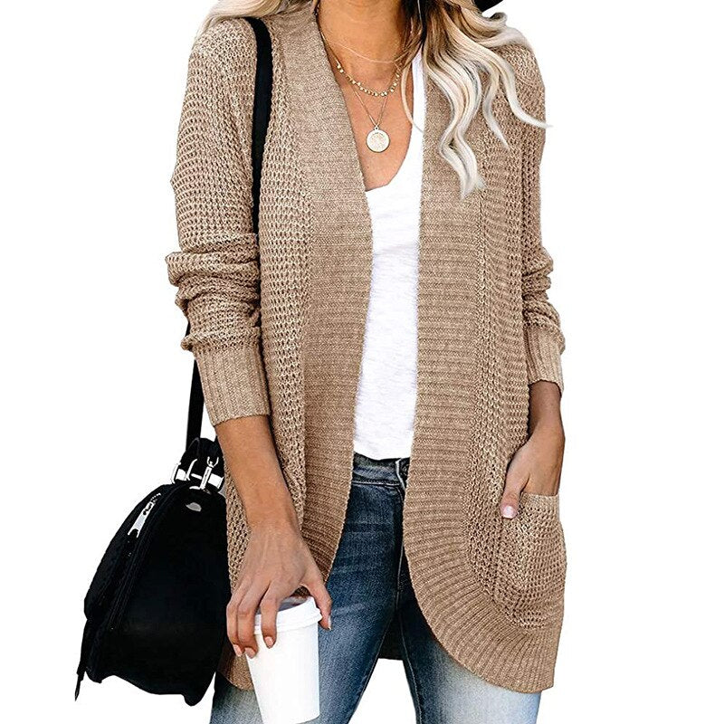 Knitted Double Pocket Cardigan | Body Central
