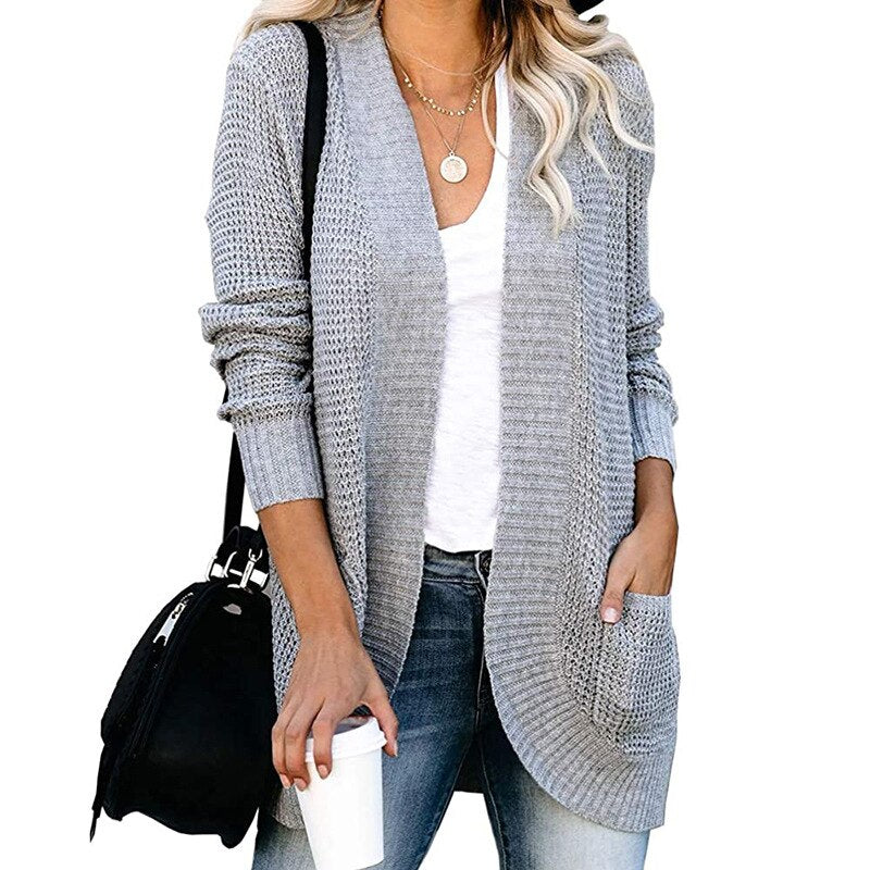 Knitted Double Pocket Cardigan | Body Central