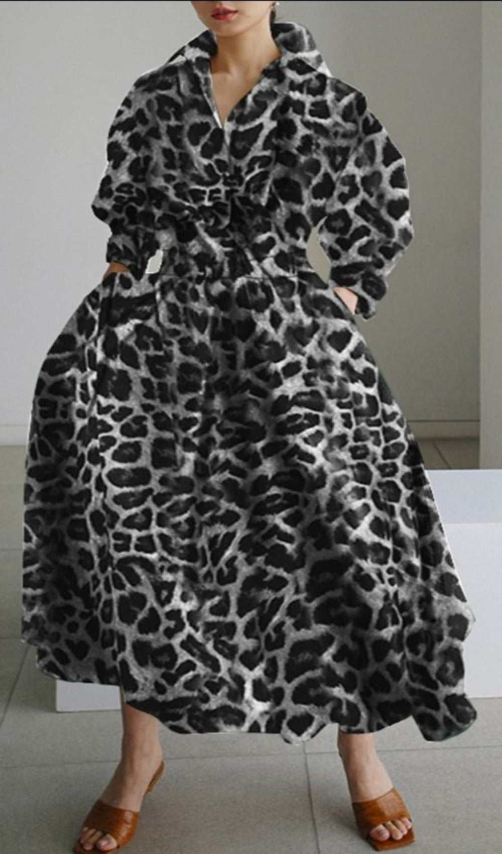 Oversized Elegant Long Sleeve Solid Dress | Body Central
