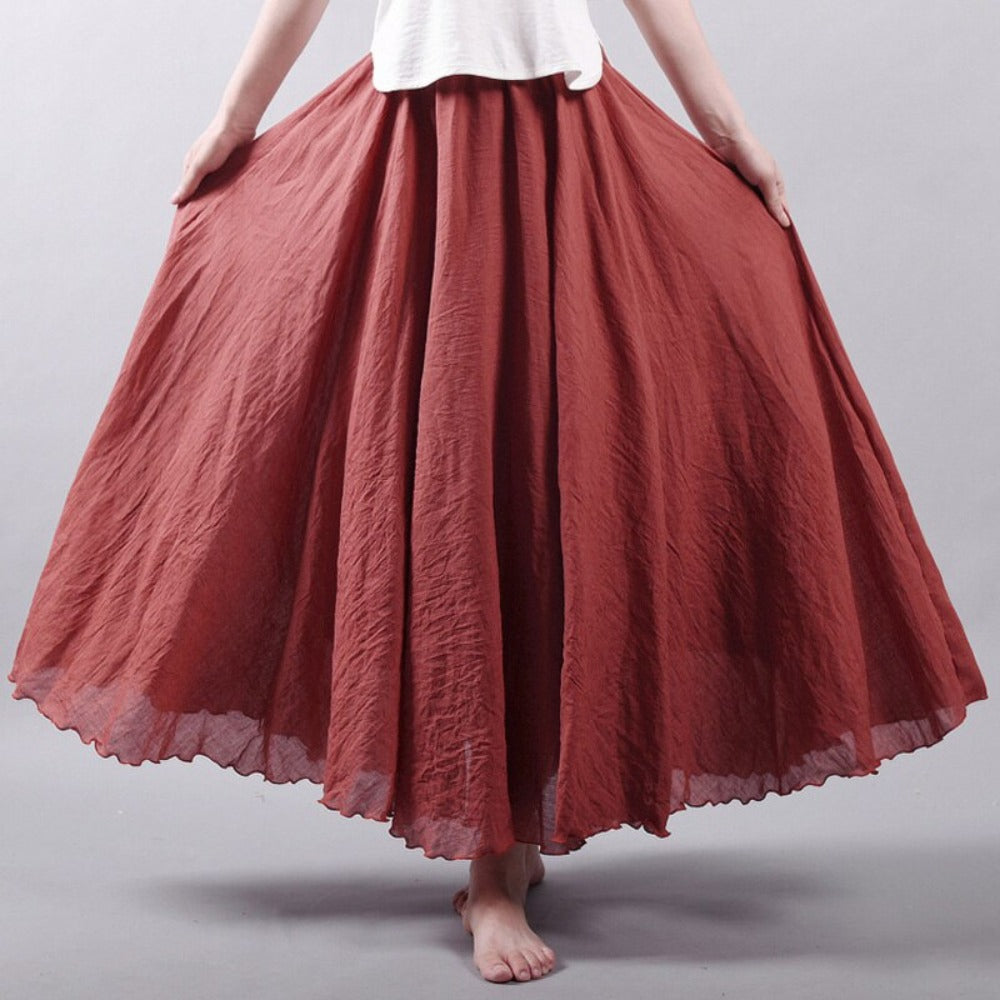 Elegant High Waist Linen Maxi Skirt - Body Central Store