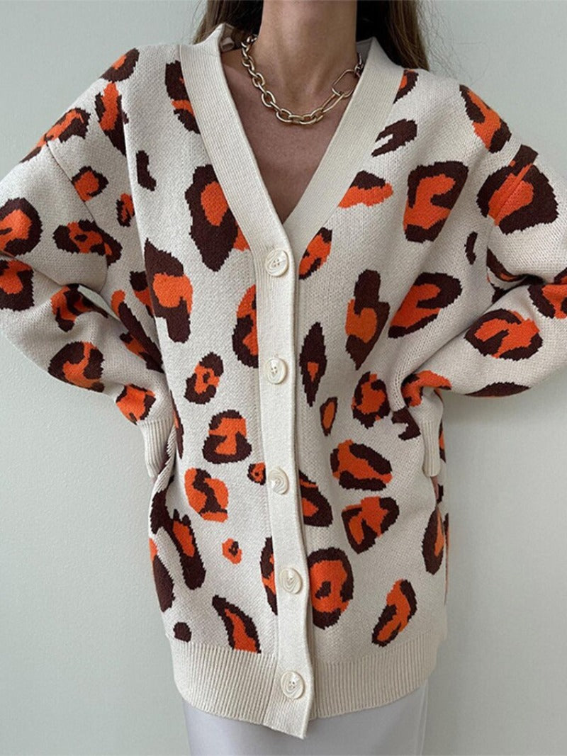 Buttons V-neck Checkered Knitted Long Sleeve Sweater Cardigan With Pocket - Body Central Store