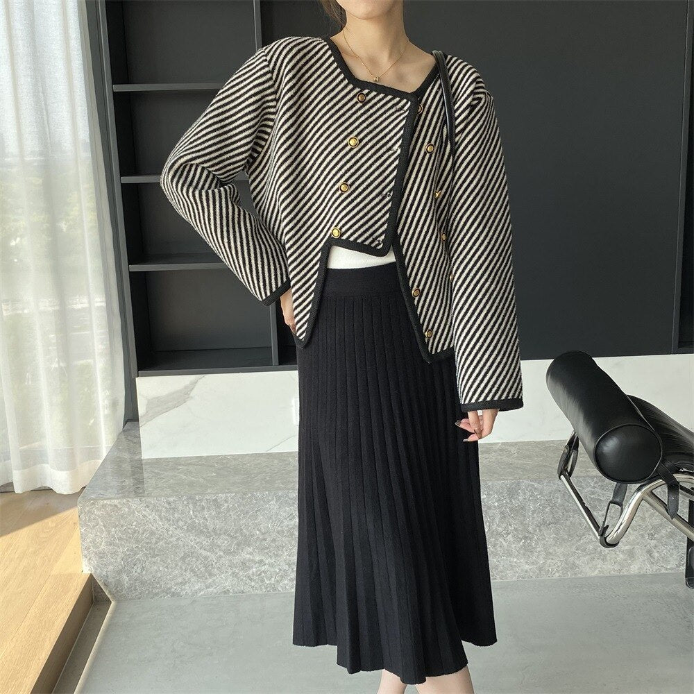 Knitting Slim-type Ladies Elastic Waist Simple Skirt - Body Central Store