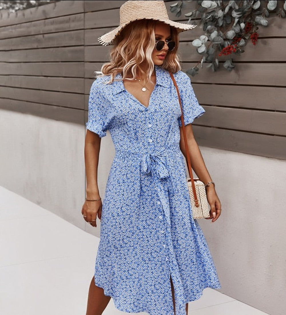 Summer Polka Dot Fashion Split Beach Long Dress | Body Central