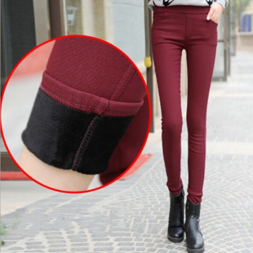 Thick Warm High Waist Streetwear Skinny Pencil Pants | Body Central